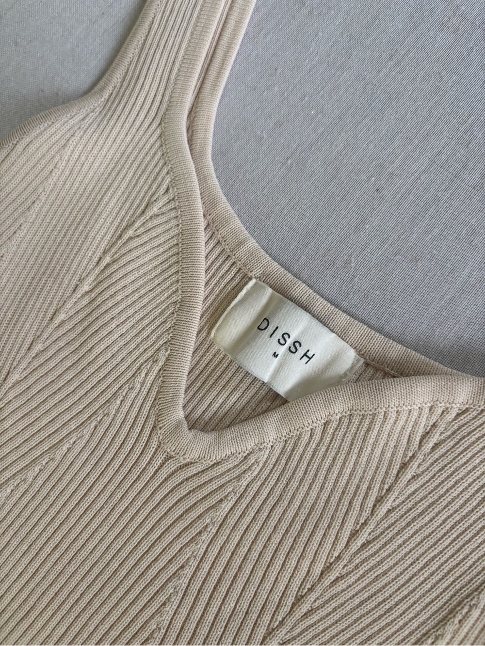 Dissh Ivory Knit Sleeveless Maxi Dress M Minimalist Quiet Luxury - Picture 4 of 8